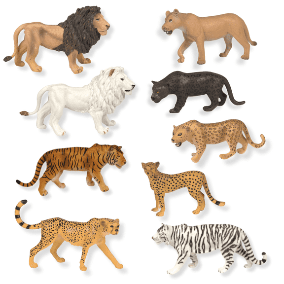 ZAGA Toys Jungle Cat Bundle | Lions, Tigers, Jaguars & Cheetahs Wildlife Collection