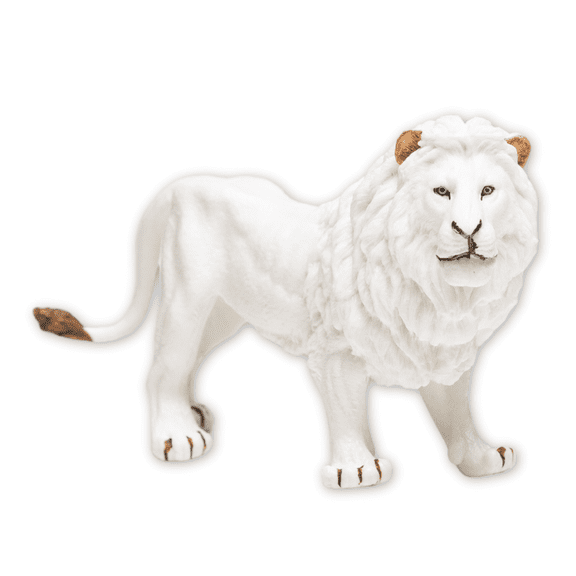 Zaga Toys, Large White Male Lion, Realistic Animal Toy Figurine