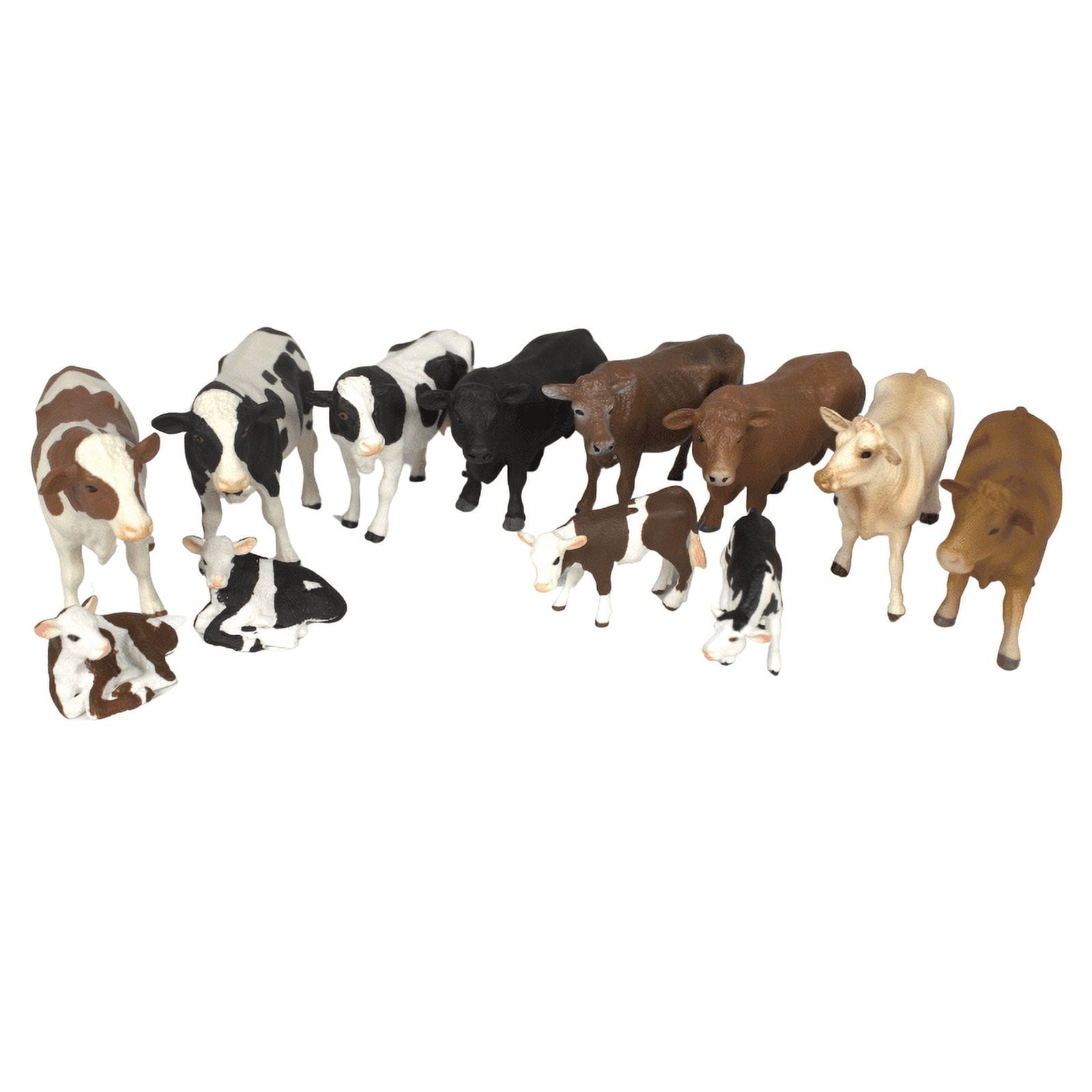 Zaga Toys, Farm Cow and Calf Collection, 12 piece Hand-Painted Cattle ...