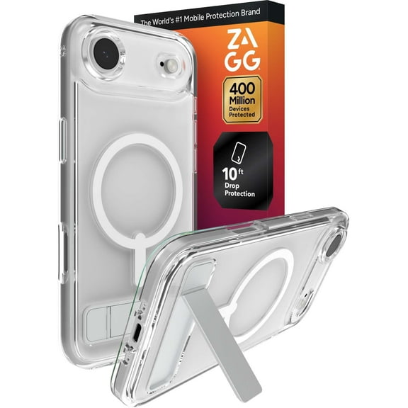 ZAGG Clear Snap with Kickstand - Apple iPhone Air Clear Case with MagSafe and Built-In Kickstand