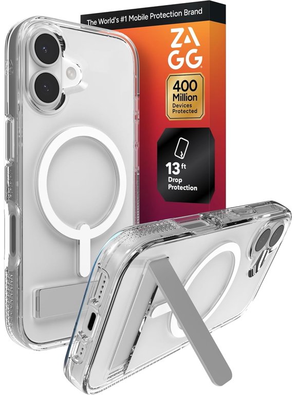 Crystal Palace Case with Kickstand for iPhone 17 - Clear Drop Protection (13ft/4m) MagSafe Charging Compatible ClearGuard Anti-Yellowing Technology Scratch Resistant Phone Case