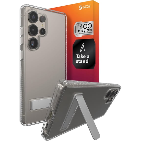 ZAGG Crystal Palace Samsung Galaxy S25 Ultra Case with Kickstand Crystal Clear