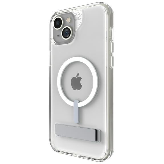 ZAGG Crystal Palace Snap iPhone 15 Plus Clear Phone Case w/ Built-In Kickstand - Drop Protection (13ft/4m) Durable Graphene Anti-Yellowing and Scratch-Resistant MagSafe Phone Case