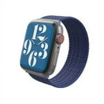 Gear4 ZAGG Braided Stretchy Solo Loop Band - SM - Compatible with Apple Watch 42mm 44mm 45mm, Elastic Strap Wristbands for iWatch Series 7/6/SE/5/4/3/2/1, Navy Blue, Small (705009505)