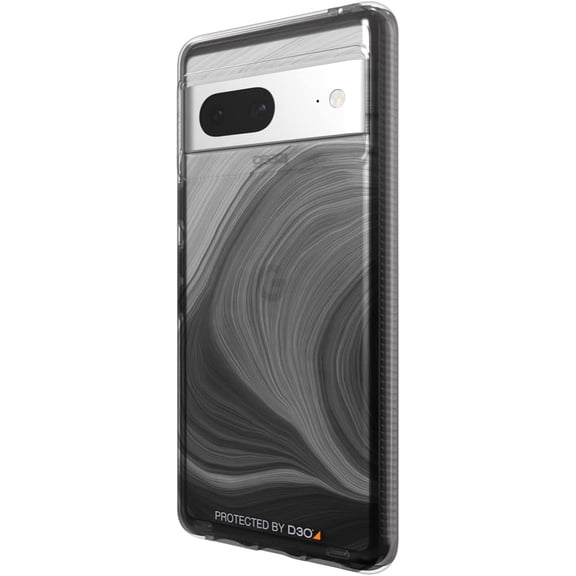 ZAGG Gear4 Milan Google Pixel 7 Case Clear Phone Case with Aesthetic Detailing D30 Drop Protection for up to (13ft/4m) Wireless Charging Case Scratch-Resistant 5G Compatible Black Swirl