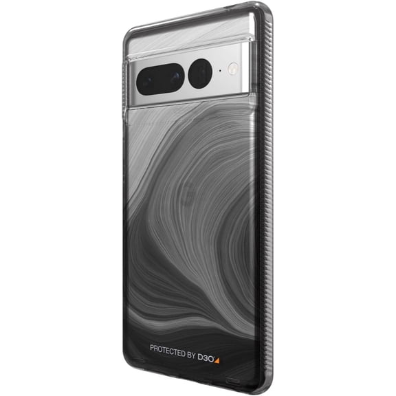 ZAGG Gear4 Milan Google Pixel 7 Pro Case Clear Phone Case with Aesthetic Detailing D30 Drop Protection for up to (13ft/4m) Wireless Charging Case Scratch-Resistant 5G Compatible Black Swirl