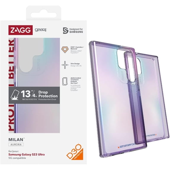 ZAGG Gear4 Milan Series Case for Samsung Galaxy S23 Ultra - Aurora