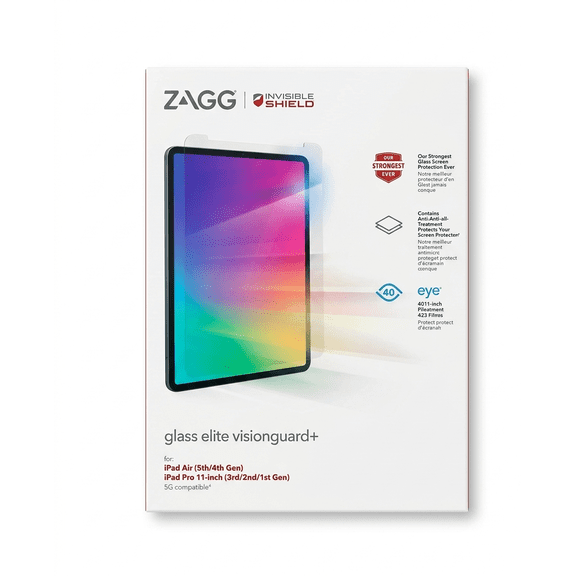 InvisibleShield Glass Plus Vision Guard Plus Screen Protection for Apple iPad Air Pro 11 Gen 5,4 Advanced Impact Protection with Blue Light Filtration