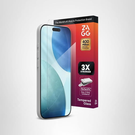 ZAGG Glass+ Screen Protector for iPhone 17 - 3X Stronger Impact & Shatter Protection Scratch & Smudge-Resistant iPhone Tempered Glass Easy PerfectFit Install