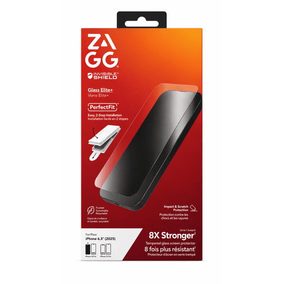 ZAGG Invisible Shield Glass Elite+ Screen Protector - iPhone 17/16 Pro
