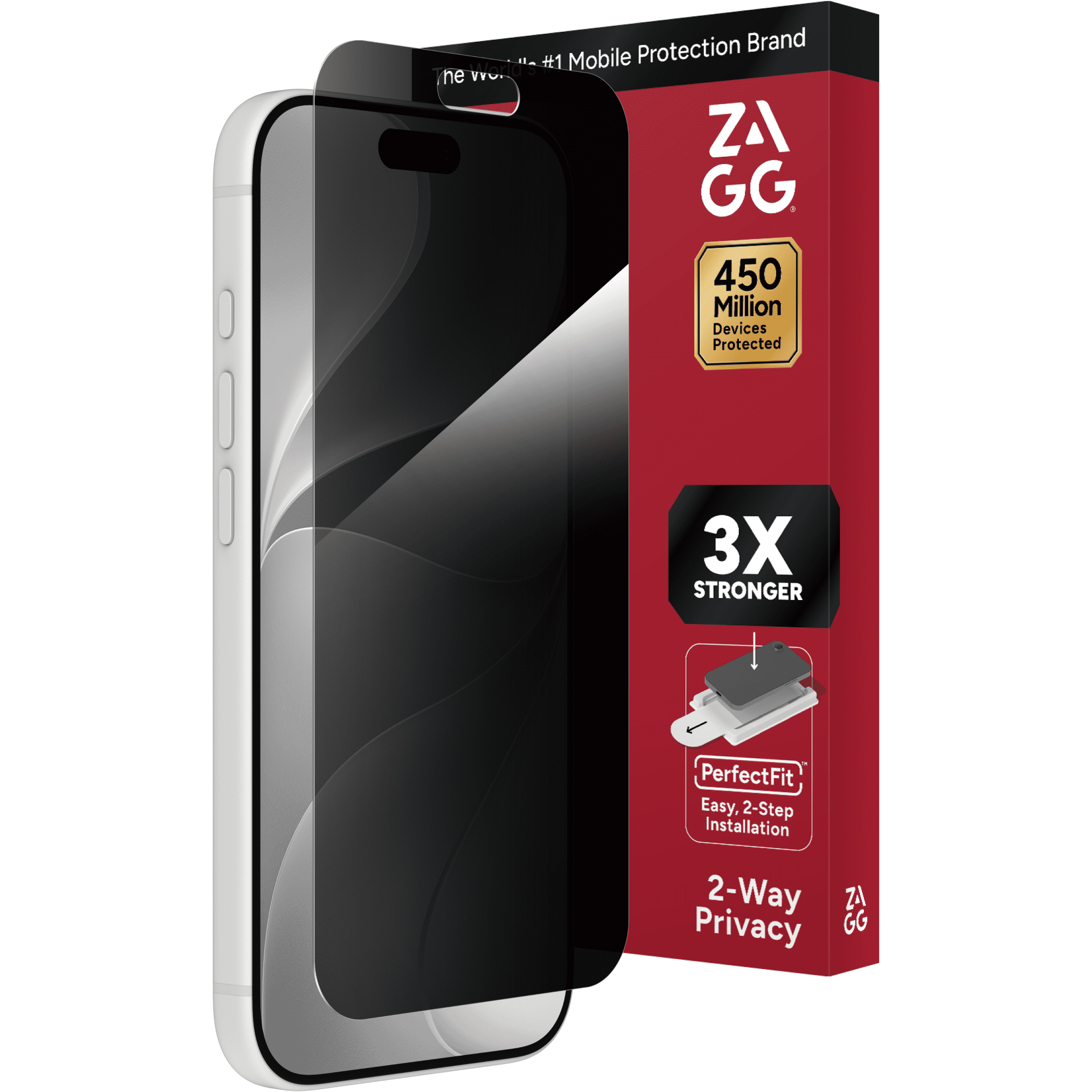 ZAGG InvisibleShield Glass Screen Protector with Privacy Filter for Apple iPhone 18 Pro with PerfectFit™ Installation, 3x Stronger Glass, Impact & Scratch Protection