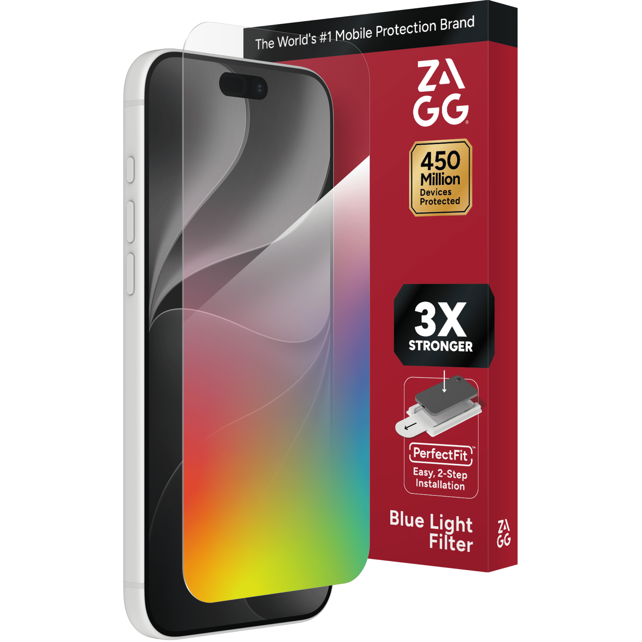 ZAGG InvisibleShield Glass Screen Protector with Blue Light Filter for Apple iPhone 18 Pro Max & 17 Pro Max with PerfectFit™ Installation, 3x Stronger Glass, Impact & Scratch Protection