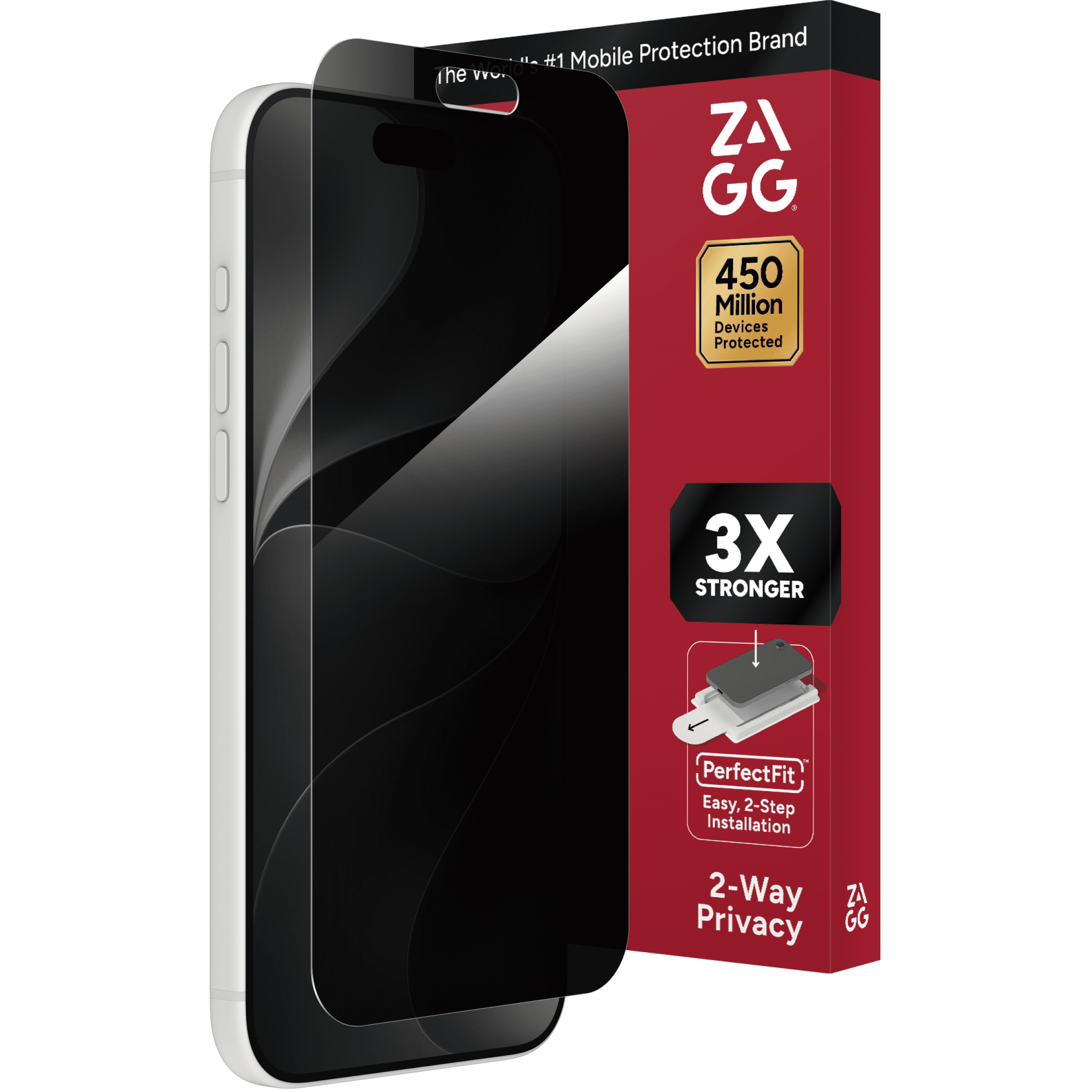 ZAGG InvisibleShield Glass Screen Protector with Privacy Filter for Apple iPhone 18 Pro Max with PerfectFit™ Installation, 3x Stronger Glass, Impact & Scratch Protection
