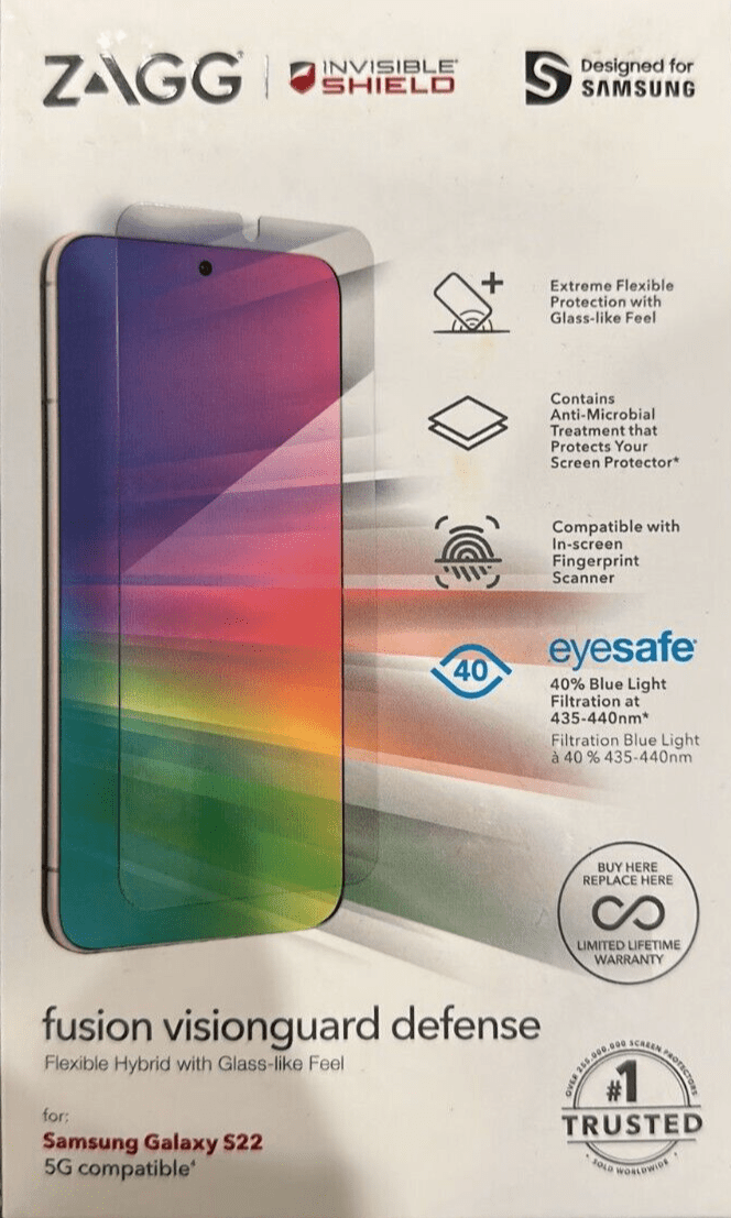 ZAGG InvisibleShield Fusion VisionGuard Defense Flexible Blue Light