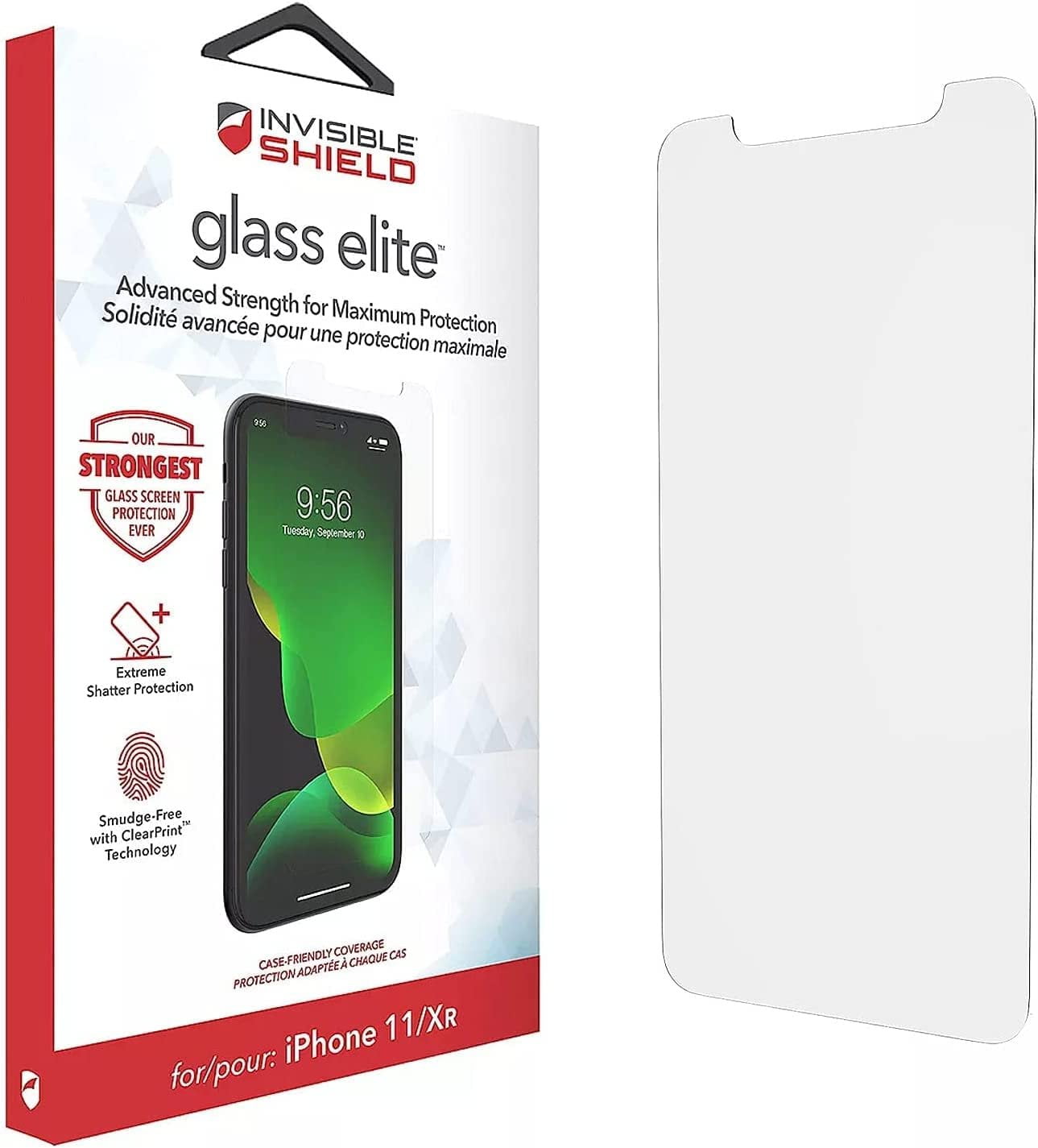 ZAGG InvisibleShield Glass Elite Screen Protector for iPhone 11 and iPhone XR Strongest Tempered