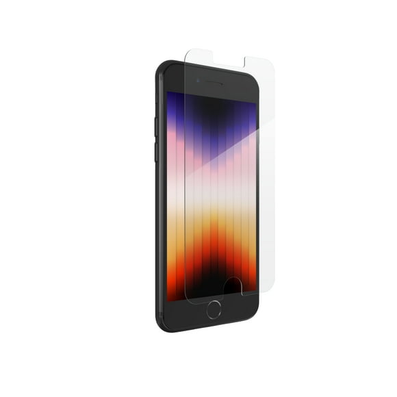 ZAGG InvisibleShield – Apple iPhone 6, 7, 8SE Glass Shield Clear Screen Protector, Easy Installation with Precise Install Tray, 3x Stronger Glass, Impact & Scratch Protection