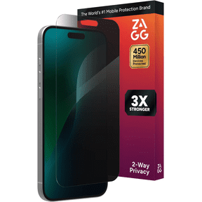 ZAGG InvisibleShield Apple iPhone 16 Plus & iPhone 15 Plus Glass Shield Privacy Screen Protector, Easy Installation with Precise Install Tray, 3x Stronger Glass, Impact & Scratch Protection