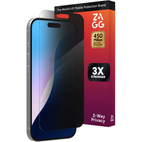 ZAGG InvisibleShield Apple iPhone 16 & iPhone 15 Glass Shield Privacy Screen Protector, Easy Installation with Precise Install Tray, 3x Stronger Glass, Impact & Scratch Protection