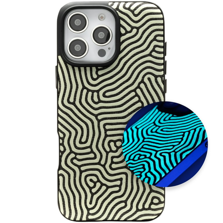 ZAGG London Snap Case for iPhone 16 Pro Max Glow in the Dark Maze