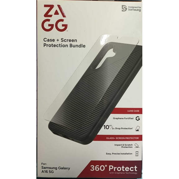 ZAGG Luxe Slim Case + Screen Protector Bundle For Samsung Galaxy A16 5G - Black