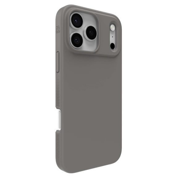 ZAGG Manhattan Snap Phone Case for iPhone 17 Pro Max - Gray Clay Drop Protection (13ft/4m) Soft-Touch Silicone Slim & Lightweight Smooth Surface & No-Slip Grip MagSafe Compatible
