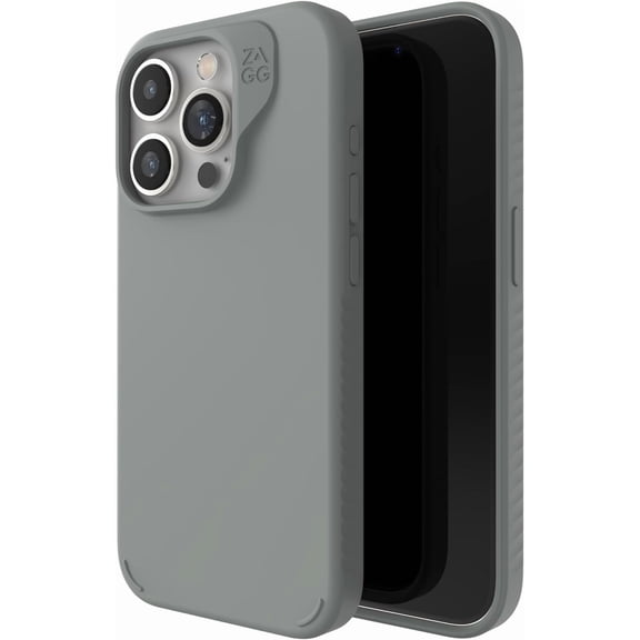 ZAGG Manhattan Snap iPhone 15 Pro Case - Premium Silicone iPhone Case for iPhone 15 Durable Graphene Material Smooth Surface with a Comfortable Ripple Grip MagSafe Phone Case