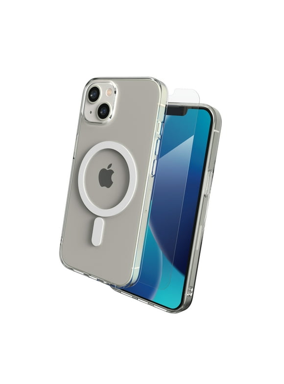 ZAGG-Max Protection by ZAGG Case + Screen Protector 360 Protection Bundle for iPhone 14 - Clear