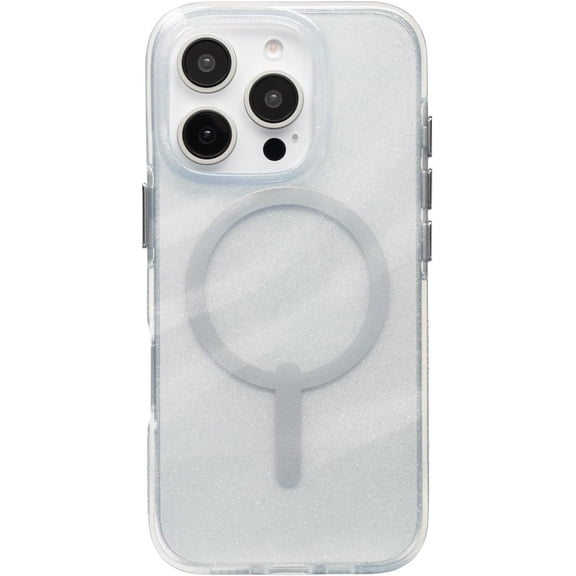 ZAGG Milan Snap Case for iPhone 16 Pro White Glitter Swirl