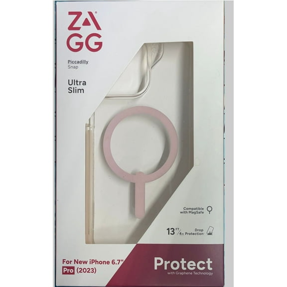 ZAGG Picadilly Snap Case For iPhone 15 Pro Max - Clear/Pink
