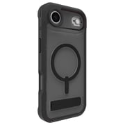 ZAGG Rainier Case with Kickstand for iPhone Air - Smoke Black Graphene 22ft 7m Drop Protection Lanyard Attach Points MagSafe Wireless Charging Compatible 2-Piece Design Phone Case