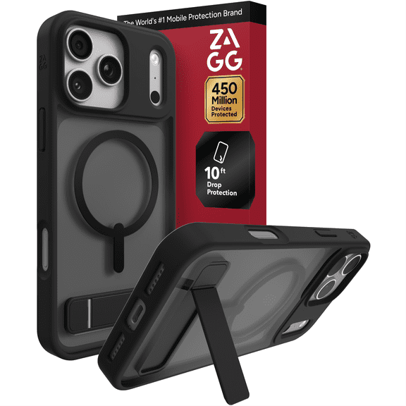 ZAGG Snap with Kickstand - Apple iPhone 18 Pro Max & 17 Pro Max Case with MagSafe and Built-In Kickstand - Black