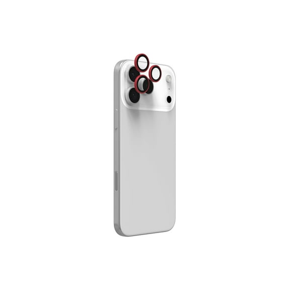 ZAGG iPhone Camera Lens Protector for iPhone 17/16/15 Pro and Pro Max Models - Red Camera Ring Maximum Impact & Scratch Protection Anti-Reflective Technology Smudge-Resistant Glass Elite
