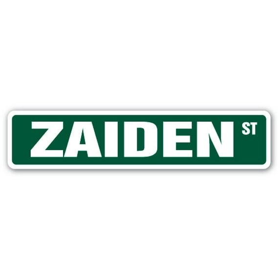 ZAIDEN Street Sign Childrens Name Room Sign | Indoor/Outdoor | 30" Wide