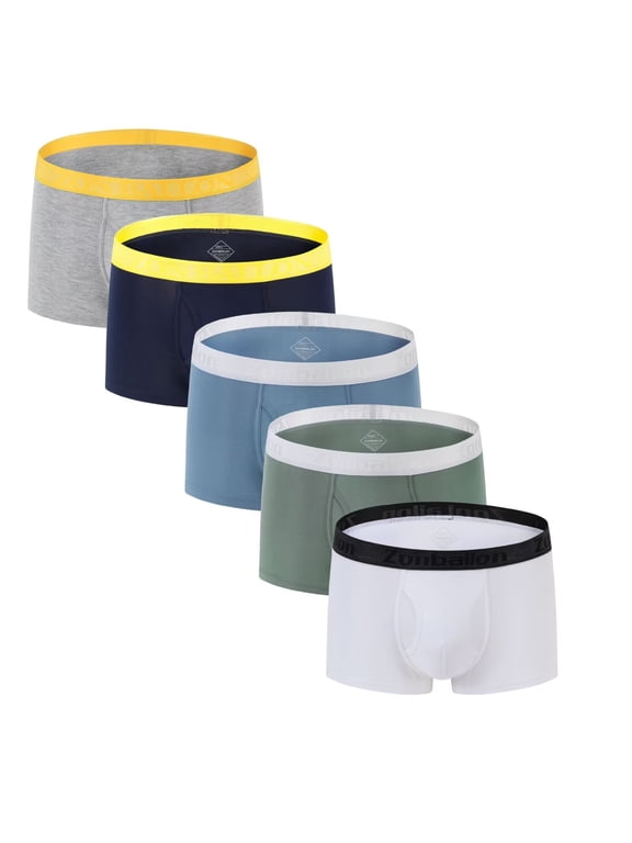 Men's Boxer Briefs Open Front Short - Leg Bamboo Viscose Breathable Comfort 5Multi01 M