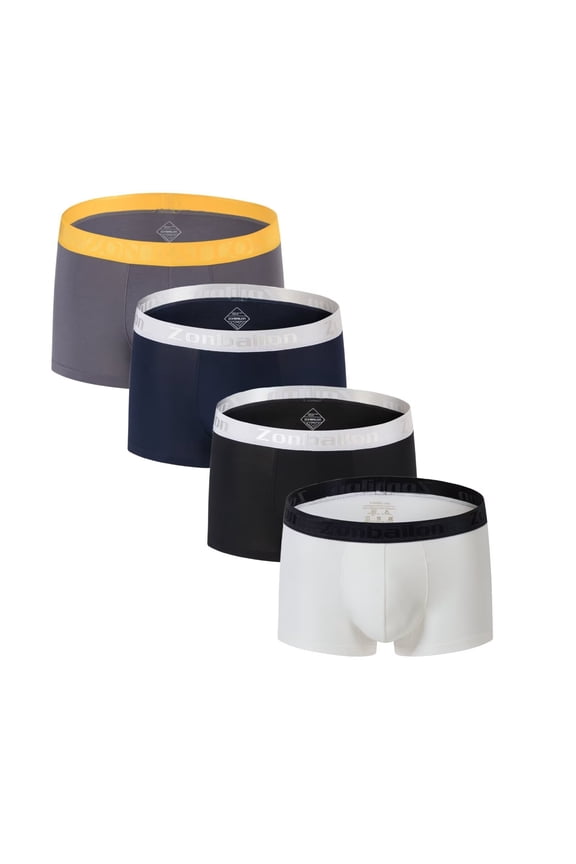 Men's Short-Leg Boxer Briefs Bamboo Viscose Breathable Contoured Pouch 4Pack Multi02 2XL