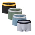 thumbnail image 1 of ZAIGGUT Men's Short-Leg Boxer Briefs Bamboo Viscose Breathable Contoured Pouch 4Pack Multi03 3XL, 1 of 6