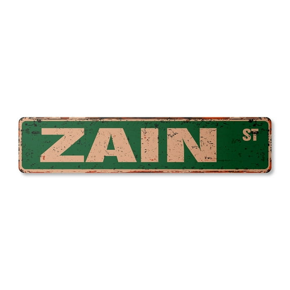 ZAIN Vintage Aluminum Street Sign Childrens Name Room Metal Sign rustic metal tin | Indoor/Outdoor |  30" Wide