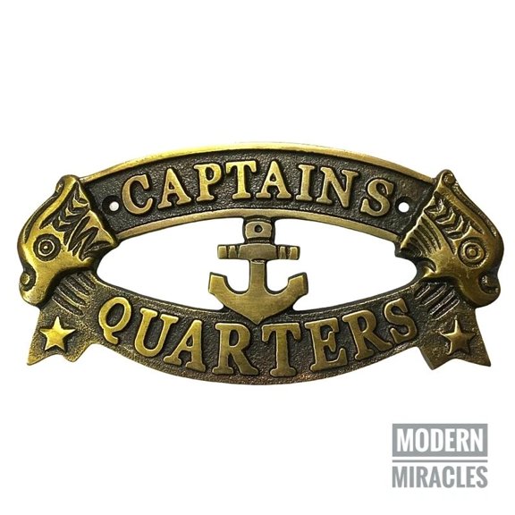 ZAINAB HANDICRAFT CAPTAINS QUARTERS SIGN Nautical Durable Material Plaque Sign