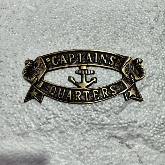 ZAINAB HANDICRAFT Captain's Quarters Sign Vintage Brass Wall Plaque