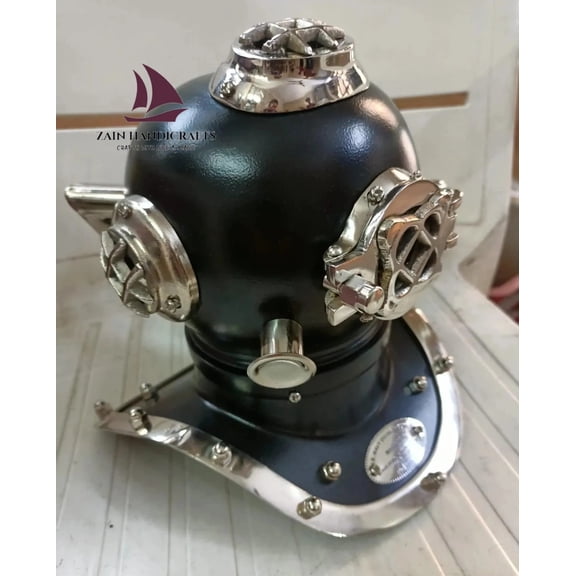 ZAINAB HANDICRAFT Diving Helmet Replica Mark V Nautical Black Aluminum Steel Antique Finish