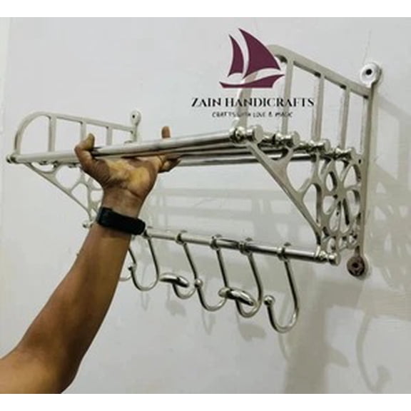ZAINAB HANDICRAFT French Rack Coatrack Luggage Rack Train Wall Mounted Rack 24 Inches Gift