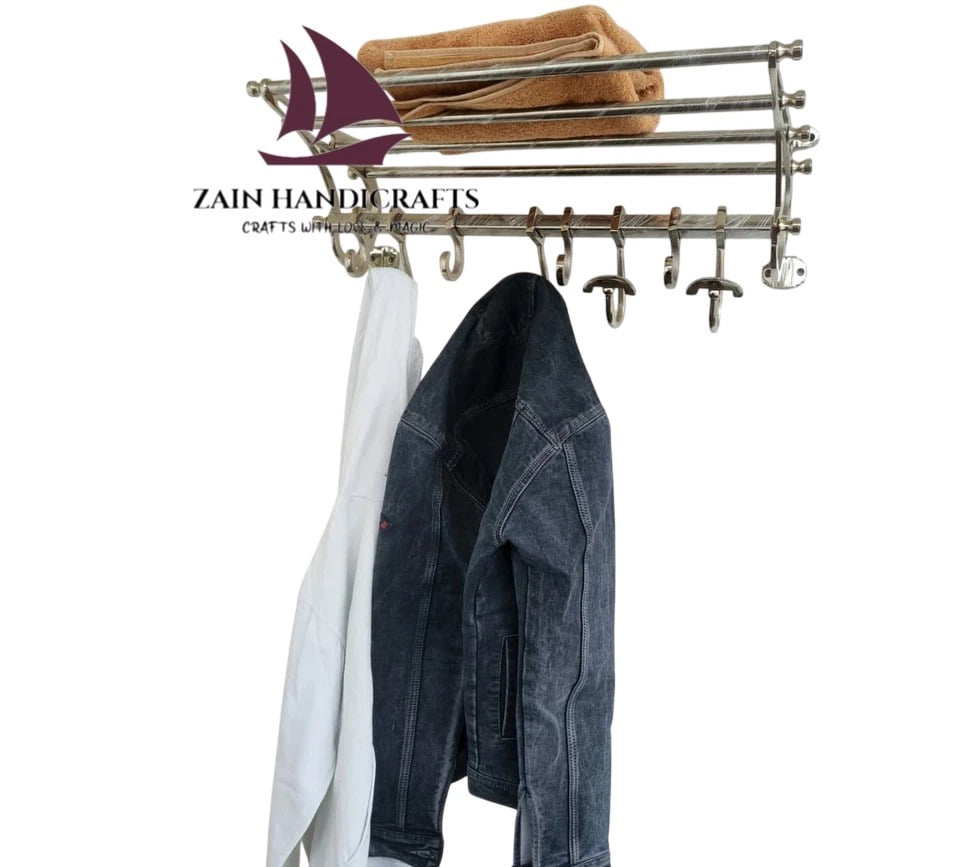 24 Inch Rac ZAINAB HANDICRAFT Silver 24 Inch Rack Luxury French Coatrack Luggage ...