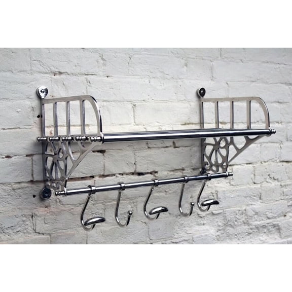 ZAINAB HANDICRAFT Wall Mounted Luggage Rack with Hooks
