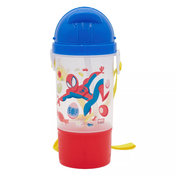 ZAK Spider-Man Rock N Sip Snack Canteen Water Bottle with Strap 13oz
