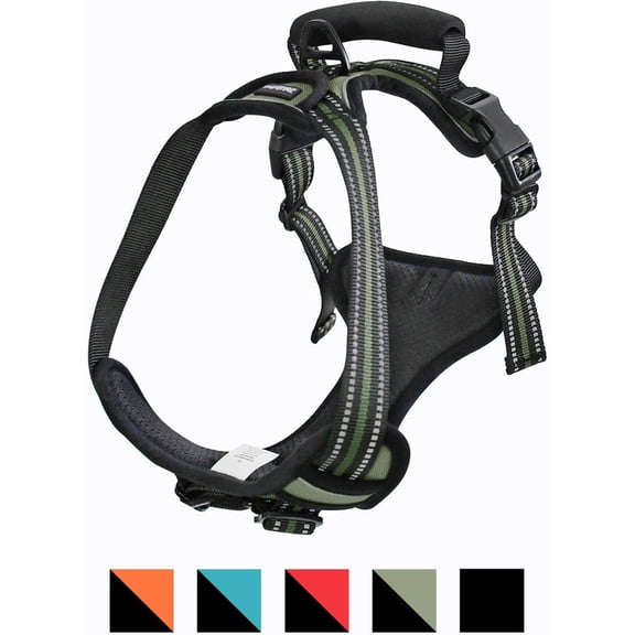 ZAKAPAWS Adjustable Outdoor Pet Harness, Easy Control Padded Reflective Dog Vest Harness, for Small Medium Large Dogs