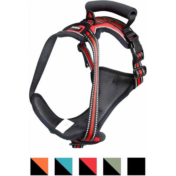 ZAKAPAWS Adjustable Outdoor Pet Harness, Easy Control Padded Reflective Dog Vest Harness, for Small Medium Large Dogs
