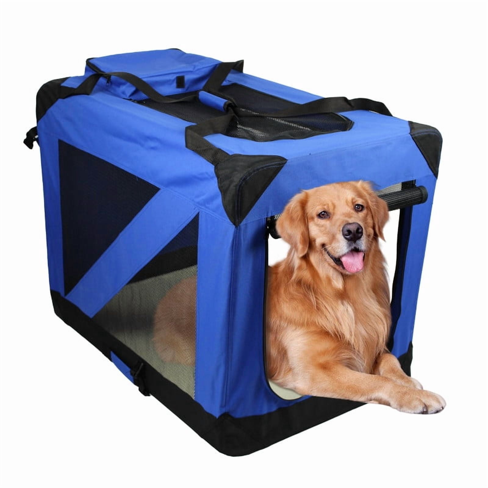 ZAKAPAWS Collapsible Soft Dog Crate, 36'' Portable 3 Door Dog Kennel, Travel Pet Crate Carrier for Indoor and Outdoor