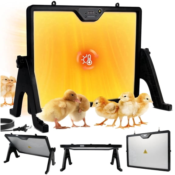 Zalalova 16.5" x 12" Chicken Brooder Heater, Dual-Heating Chick Heating Plate for Brooders with Remote Control, Adjustable Temperature & Height,Chicken Warmer for Poultry- up to 45 Chicks