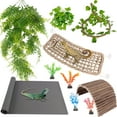 thumbnail image 1 of ZALALOVA Bearded Dragon Tank Accessories, Include Reptile Mat Hammock Plants Bridge Jungle Climber Vines Terrarium Decorations for Bearded Dragon Lizard Snake, 1 of 8