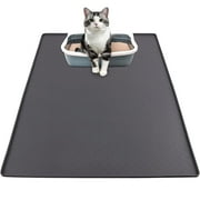 ZALALOVA Cat Litter Mat, Large 24"x32" Food-Grade Silicone Litter Box Mat for Litter Trapping, Waterproof, Non-slip, Easy to Clean(Grey)